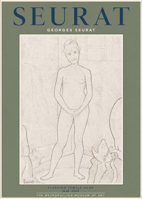 Seurat Standing Female Nude No2 - Poster