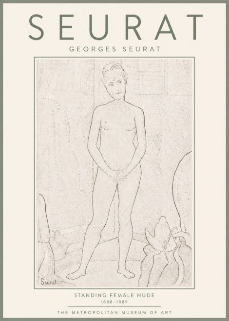 Seurat Standing Female Nude No4 - Poster