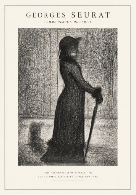 Seurat Femme Debout, De Profil No1 - Poster