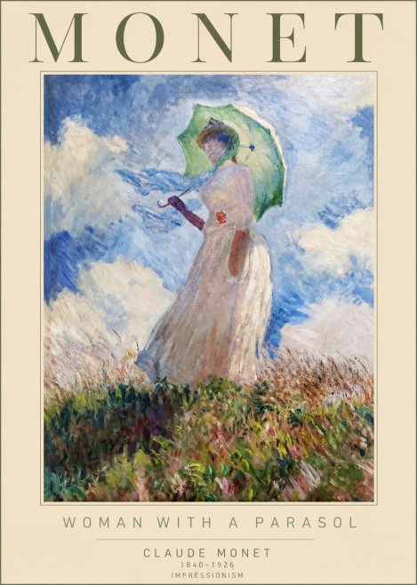 Monet Woman with a Parasol No2 - Poster