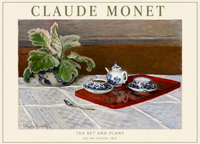 Monet Tea Set and Plant No3 - Poster