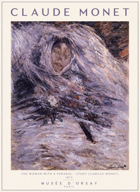 Monet The Woman with a Parasol - Study (Camille Monet) No4 - Poster