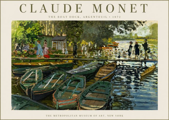 Monet The Boat Dock, Argenteuil No3 - Poster