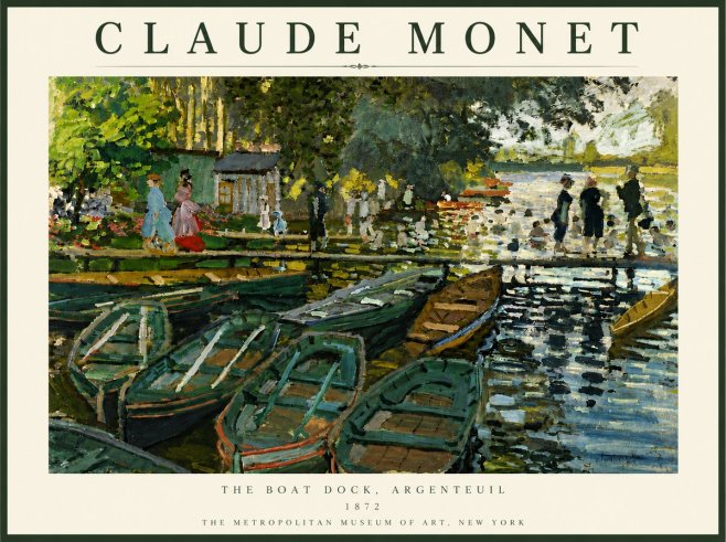 Monet The Boat Dock, Argenteuil No6 - Poster
