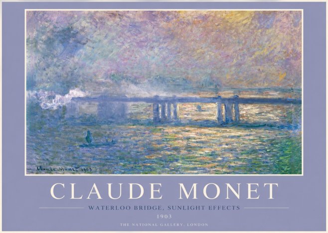 Monet Waterloo Bridge, Sunlight Effects No2 - Poster