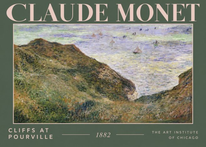 Monet Cliffs at Pourville II No4 - Poster
