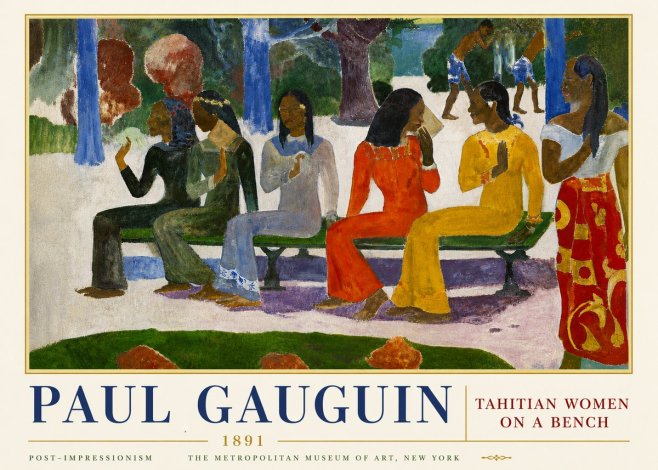 Paul Gauguin Tahitian Women on a Bench No5 - Poster