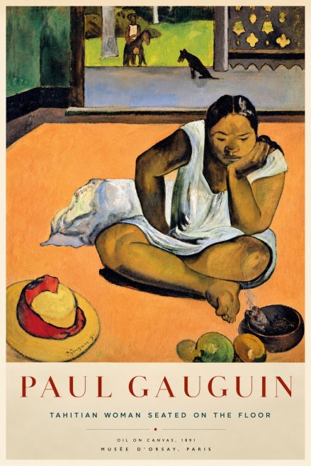 Paul Gauguin Tahitian Woman Seated on the Floor No5 - Poster