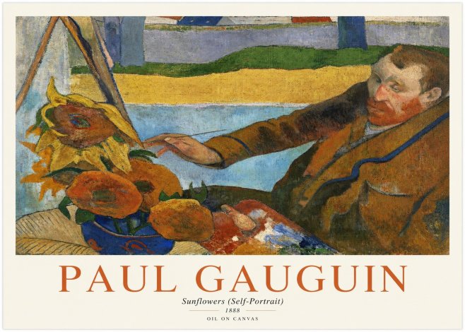 Paul Gauguin The Artist and His Sunflowers No2 - Poster
