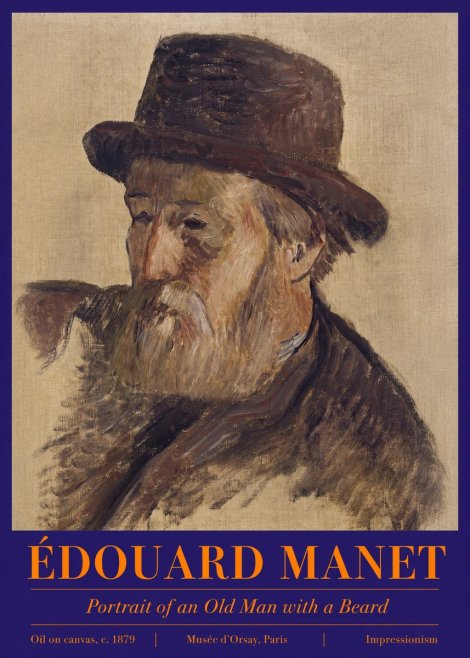 Édouard Manet Portrait of an Old Man with a Beard No2 - Poster