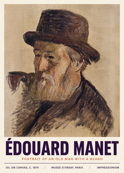 Édouard Manet Portrait of an Old Man with a Beard No4 - Poster