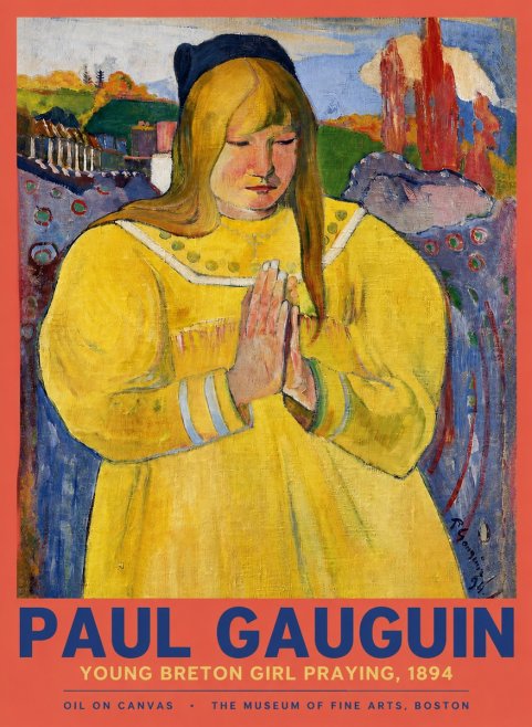 Paul Gauguin Young Breton Girl Praying, 1894 No2 - Poster