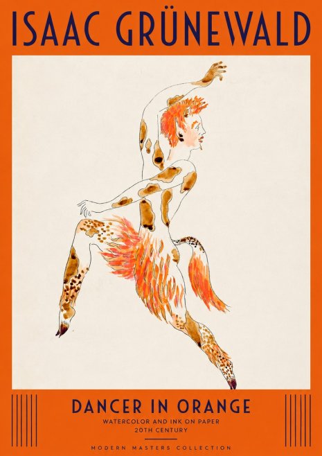 Isaac Grünewald Dancer in Orange No2 - Poster
