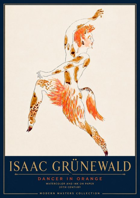 Isaac Grünewald Dancer in Orange No4 - Poster