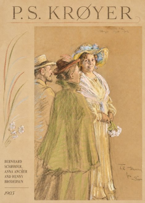 P.S. Krøyer Bernhard Schrøder, Anna Ancher and Henny Brodersen No3 - Poster