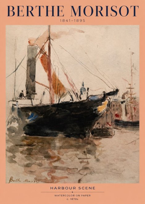 Berthe Morisot Harbour Scene No2 - Poster