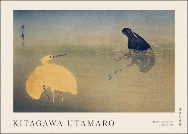 Kitagawa Utamaro Heron and Duck No1 - Poster
