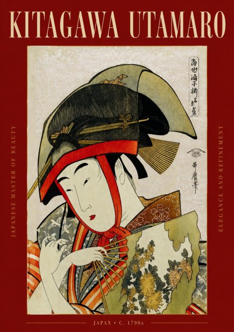 Kitagawa Utamaro Beauty with a Fan I No3 - Poster