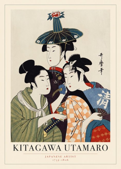 Kitagawa Utamaro Three Beauties No1 - Poster