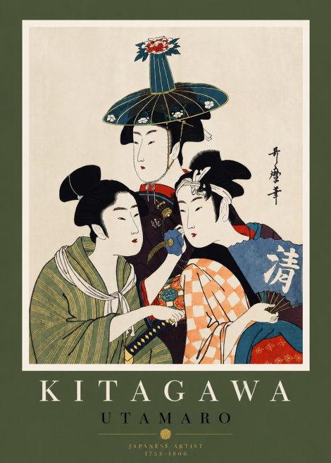 Kitagawa Utamaro Three Beauties No4 - Poster