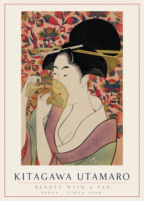Kitagawa Utamaro Beauty with a Fan II No3 - Poster