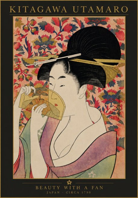 Kitagawa Utamaro Beauty with a Fan II No4 - Poster