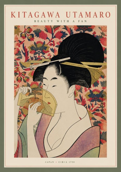 Kitagawa Utamaro Beauty with a Fan II No5 - Poster