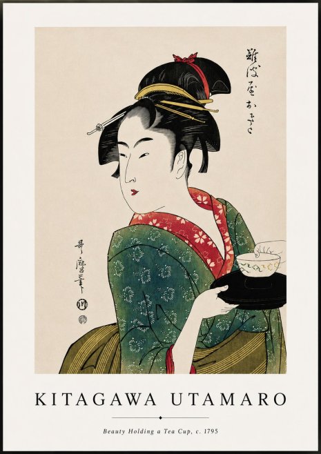 Kitagawa Utamaro Beauty Holding a Tea Cup No3 - Poster