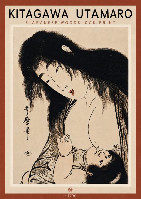 Kitagawa Utamaro Mother Nursing Her Child No6 - Poster