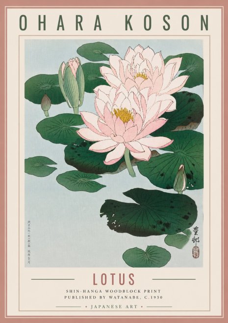 Ohara Koson Lotus I No5 - Poster
