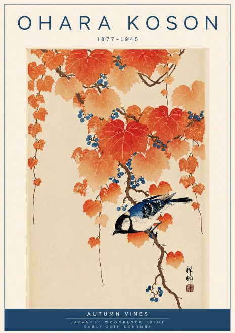 Ohara Koson Autumn Vines No4 - Poster