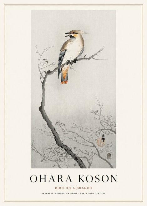 Ohara Koson Bird on a Branch I No1 - Poster