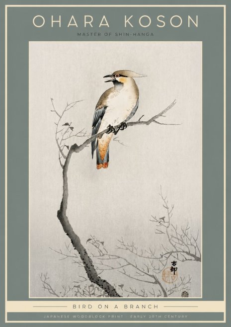Ohara Koson Bird on a Branch I No2 - Poster