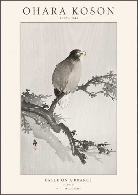Ohara Koson Eagle on a Branch I No1 - Poster