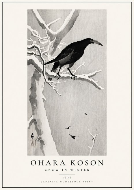 Ohara Koson Crow in Winter I No1 - Poster