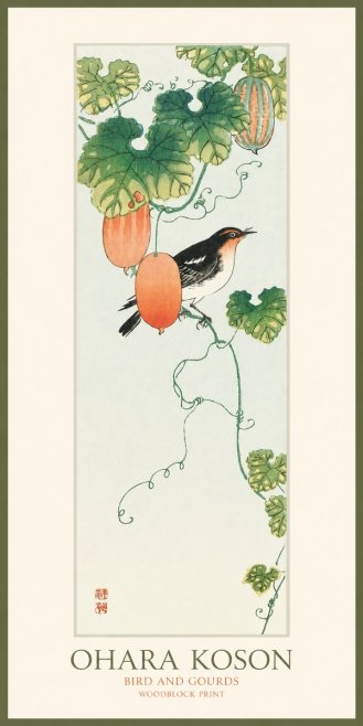 Ohara Koson Bird and Gourds No1 - Poster