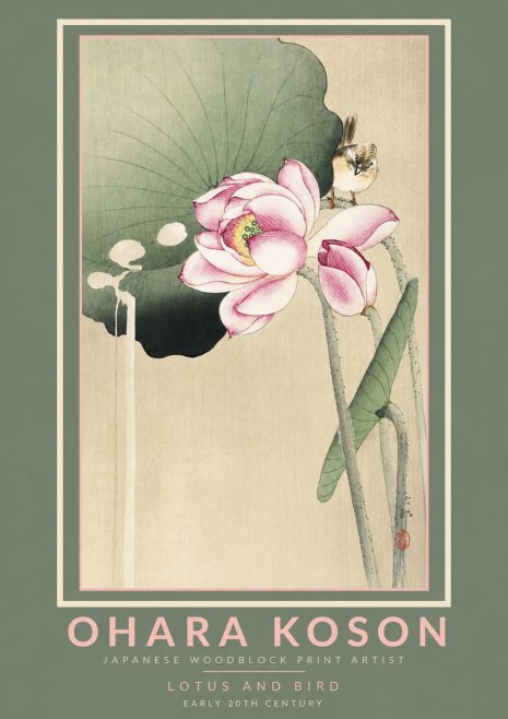 Ohara Koson Lotus and Bird No2 - Poster