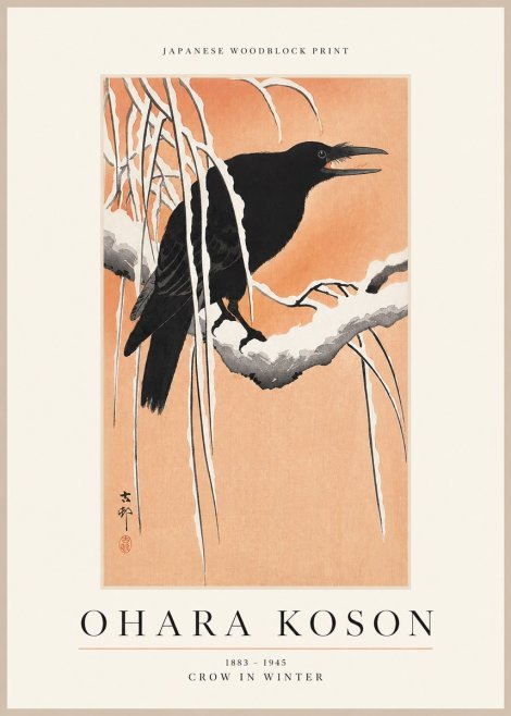 Ohara Koson Crow in Winter II No1 - Poster