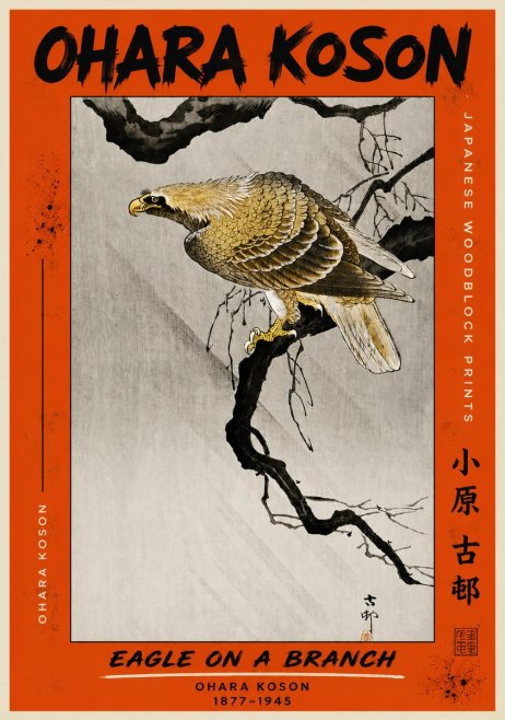 Ohara Koson Eagle on a Branch II No4 - Poster