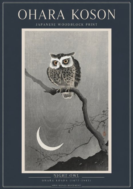 Ohara Koson Night Owl No2 - Poster