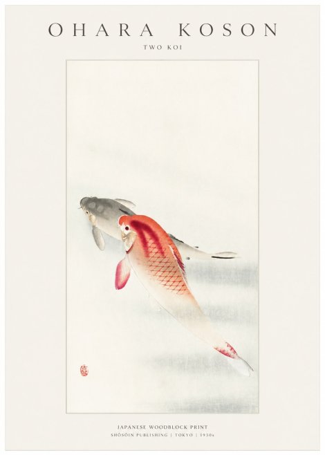Ohara Koson Two Koi II No1 - Poster