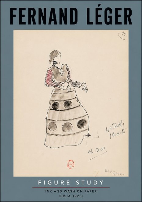Fernand Léger Costume Design for Le Patin No3 - Poster
