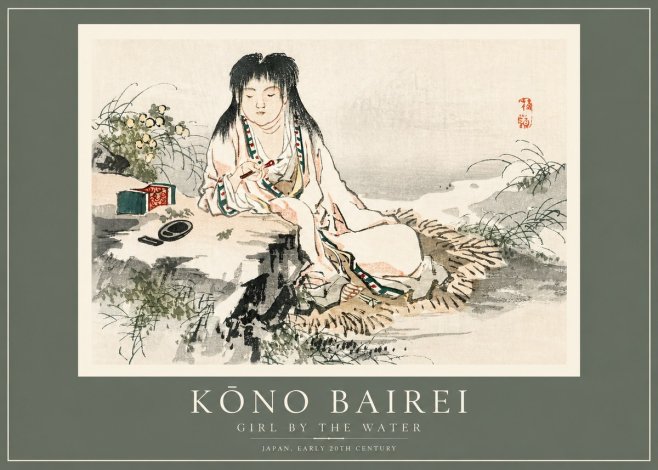 Kōno Bairei Girl by the Water No2 - Poster