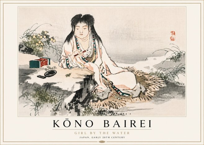Kōno Bairei Girl by the Water No5 - Poster