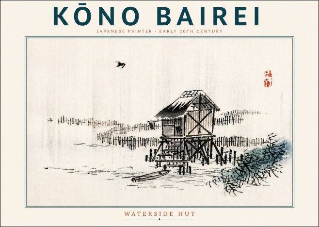 Kōno Bairei Waterside Hut No4 - Poster