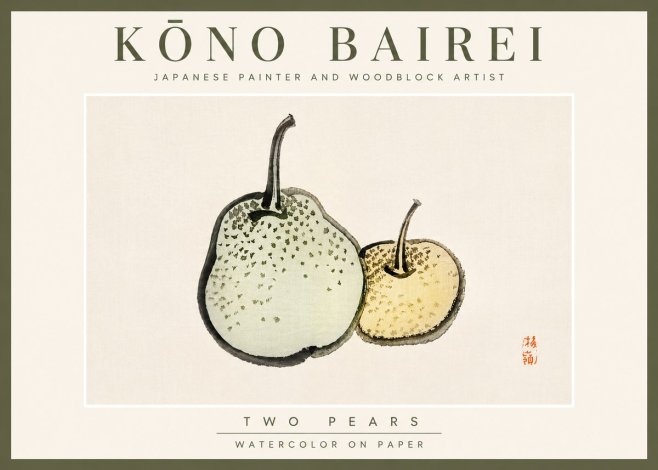 Kōno Bairei Two Pears No6 - Poster