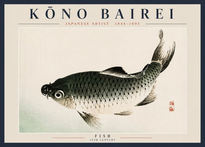Kōno Bairei Fish I No6 - Poster