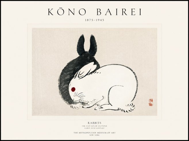 Kōno Bairei Rabbits No1 - Poster
