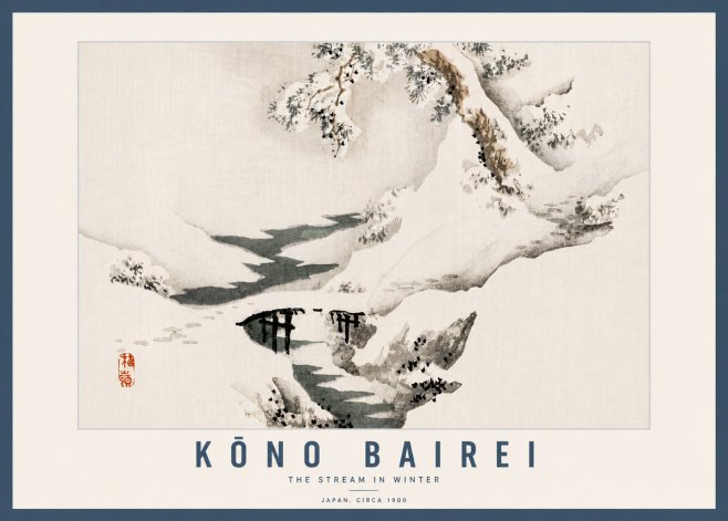 Kōno Bairei The Stream in Winter No6 - Poster