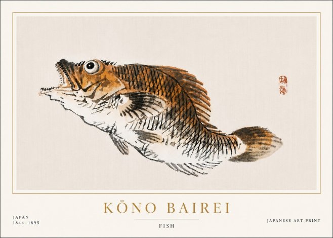 Kōno Bairei Fish II No6 - Poster